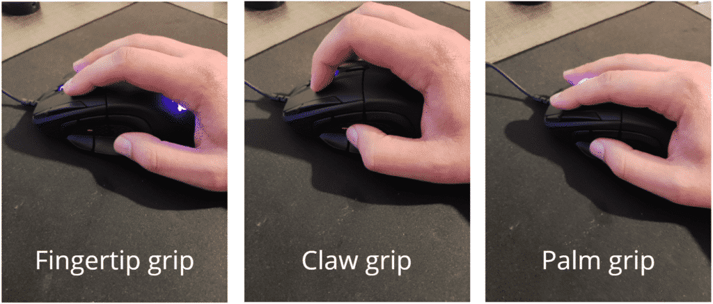Comprendre les différentes prises en main d'une souris : Claw/Palm